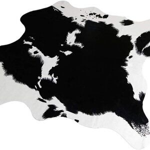 Cute Cow Print Rug Black and White Faux Cowhide Rugs Animal Printed Area Rug Car